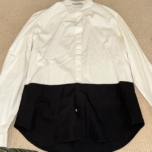 Sandro men’s button down size medium men’s dress shirt black and white